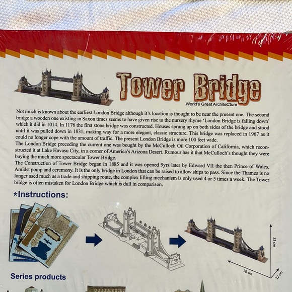 🦋3/40 3D Puzzle - Tower Bridge 118 pieces STEM Toy - Picture 5 of 9